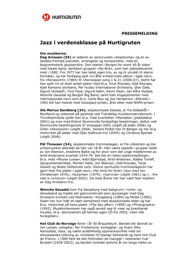 Jazz I Verdensklasse På Hurtigruten