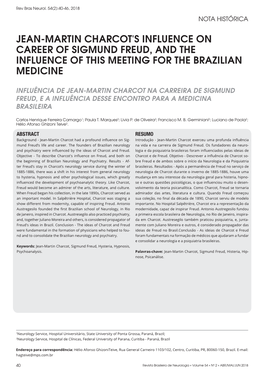 Jean-Martin Charcot's Influence on Career of Sigmund Freud, and the Influence of This Meeting for the Brazilian Medicine