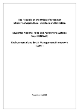 Environmental and Social Management Framework (ESMF)