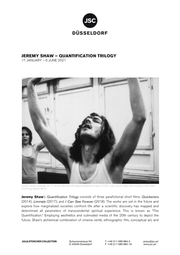 Jeremy Shaw – Quantification Trilogy 17 January – 6 June 2021