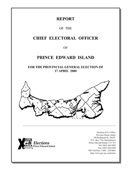 Report of the Chief Electoral Office of Prince Edward Island, 2000