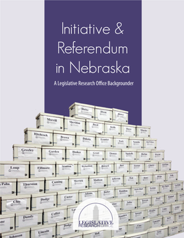 Initiative & Referendum in Nebraska