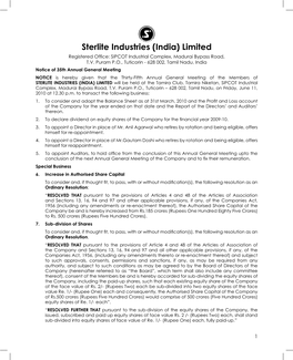 Sterlite Industries (India) Limited Registered Office: SIPCOT Industrial Complex, Madurai Bypass Road, T.V