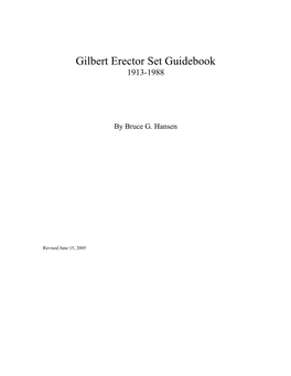 Gilbert Erector Set Guidebook 1913-1988