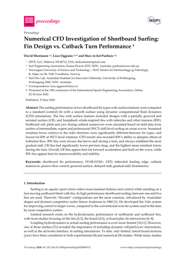 Numerical CFD Investigation of Shortboard Surfing: Fin Design Vs