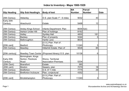 Index to Inventory - Maps 1900-1929