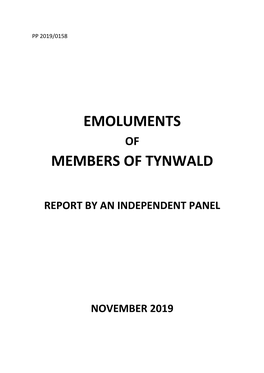 Emoluments of Members of Tynwald, Report