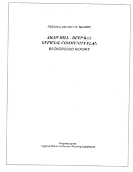 Deep Bay Official Community Plan Background Report