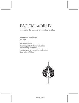 PACIFIC WORLD Journal of the Institute of Buddhist Studies