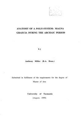 Magna Graecia During the Archaic Period