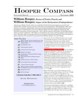 Hooper Compass Volume 2, Issue 1 November 2000