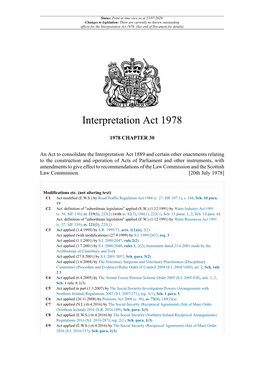 Interpretation Act 1978