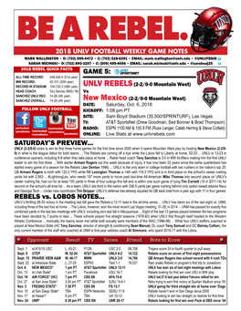 GAME 5: SATURDAY's PREVIEW... REBELS Vs. LOBOS NOTES