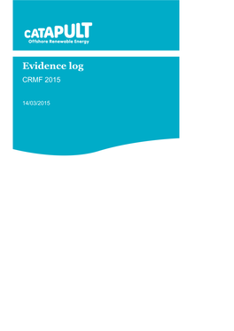 Evidence Log CRMF 2015