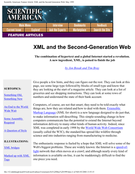 Feature Article: XML and the Second Generation Web: May 1999