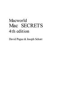 Mac SECRETS, 4Th Edition