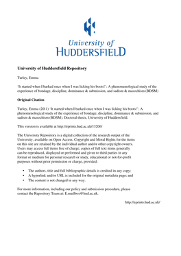 University of Huddersfield Repository