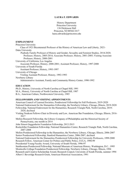 Laura Edwards CV