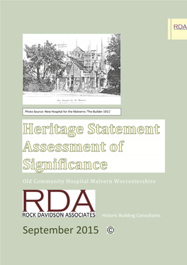 RDA Heritage Statement Old Community Hospital 2015