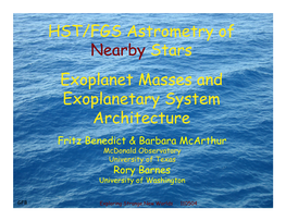 HST/FGS Astrometry of Nearby Stars Exoplanet Masses And
