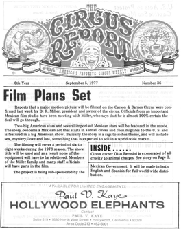 Circus Report, September 5, 1977, Vol. 6, No. 36