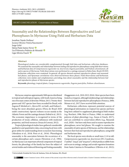 Seasonality and the Relationships Between Reproductive and Leaf