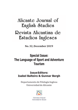 Special Issue: the Language of Sport and Adventure Tourism