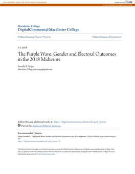 The Purple Wave: Gender and Electoral Outcomes in the 2018 Midterms Semilla B