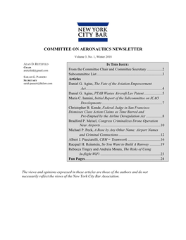 Committee on Aeronautics Newsletter