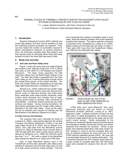 Diurnal Cycles of Thermally Driven Flows in Two Adjacent Utah Valley Systems As Revealed by Eof Flow Patterns F