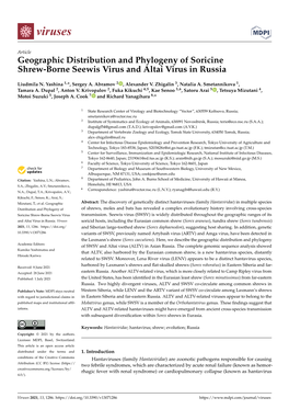 Geographic Distribution and Phylogeny of Soricine Shrew-Borne Seewis Virus and Altai Virus in Russia