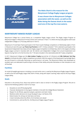 Marymount Makos Rugby League
