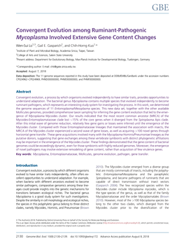 Convergent Evolution Among Ruminant-Pathogenic Mycoplasma Involved Extensive Gene Content Changes