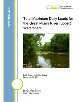 Total Maximum Daily Loads for the Great Miami River (Upper) Watershed