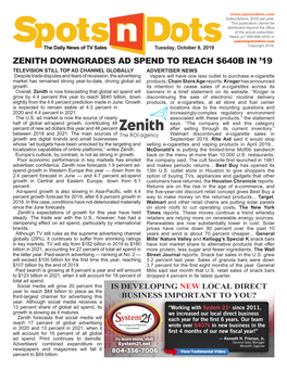 Zenith Downgrades Ad Spend to Reach $640B In