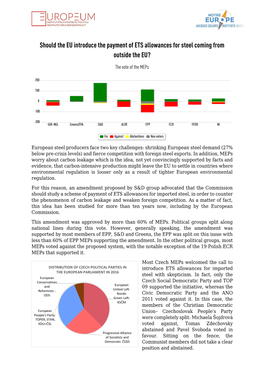 Should the EU Introduce the Payment of ETS Allowances for Steel Coming from Outside the EU?