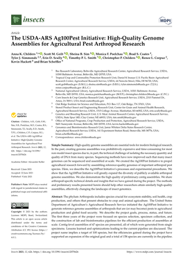 High-Quality Genome Assemblies for Agricultural Pest Arthropod Research