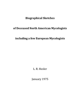 Biographical Sketches of Deceased North American