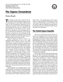 The Cyprus Conundrum