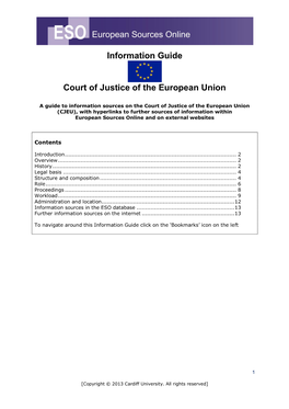 Information Guide Court of Justice of the European Union