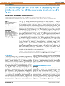 Cannabinoid Regulation of Brain Reward Processing with An