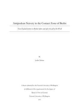 Antipodean Naivety in the Contact Zone of Berlin