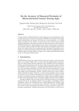 On the Accuracy of Measured Proximity of Bluetooth-Based Contact Tracing Apps