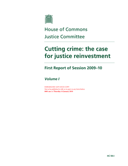 Cutting Crime: the Case for Justice Reinvestment