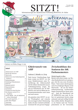 SITZT! Ausgabe 01 / 2008 Informationsorgan Der Akademischen Verbindung BODANIA, St