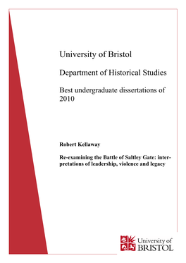 Re-Examining the Battle of Saltley Gate: Inter- Pretations of Leadership, Violence and Legacy