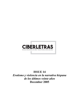 ISSUE 14 Erotismo Y Violencia En La Narrativa Hispana De Los Últimos Veinte Años December 2005