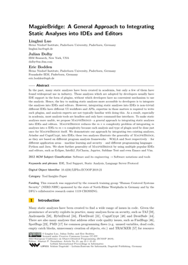 Magpiebridge: a General Approach to Integrating Static Analyses Into