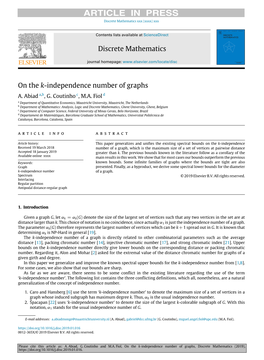 Independence Number of Graphs A