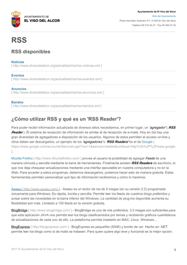 RSS Disponibles ¿Cómo Utilizar RSS Y Qué Es Un 'RSS Reader'?